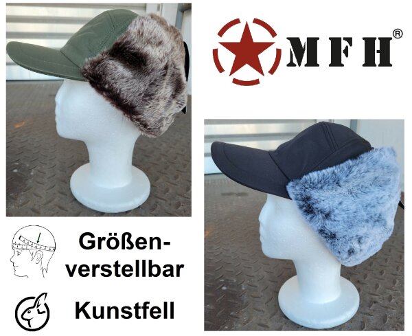 Basecap - Wintercap- Ohrenklappen - aus nichtierischen Material - Unisex