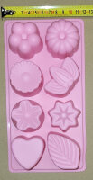 Silikonform - Blume - Herz - Kuchen