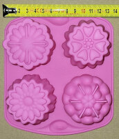Silikon - Blumen - Groß - 4er