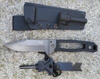 Messer Set - "Scorpion" -  G10 Griff - Schwarz - Kydex Scheide - Feuerstarter
