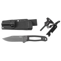Messer Set - "Scorpion" -  G10 Griff - Schwarz - Kydex Scheide - Feuerstarter