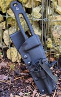Messer Set - "Scorpion" -  G10 Griff - Schwarz - Kydex Scheide - Feuerstarter