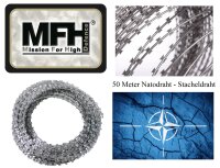 Original Natodraht - Stacheldraht -  Metall Verzinkt - ca. 50 m Länge - ca.30 cm Durchmesser