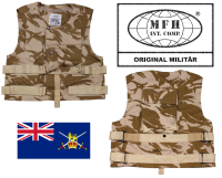 Britische Cover Combat Weste -  Größenverstellbar - Unisex - Desert
