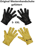 Western - Fingerhandschuhe - Echtleder - Gefüttert -...