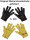 Western - Fingerhandschuhe - Echtleder - Gefüttert - Kordelzug am Handgelenk
