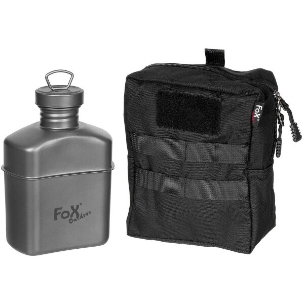 Titan Trinkflasche - ca. 1 Liter - Molle Tasche - superleicht - spülmaschinengeeignet - robust, kratz- und säurebeständig