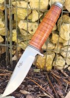 Fahrtenmesser - 3Cr13 Stahl - Glattschliff -  Ledergriff...