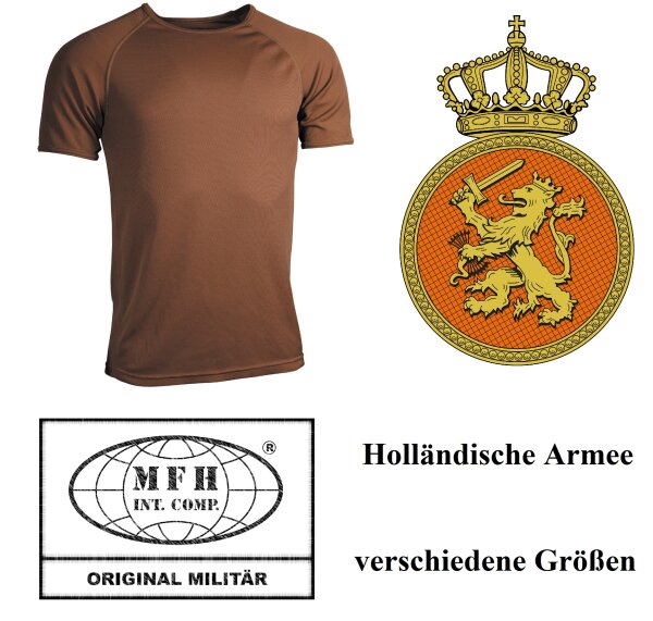 Unterhemd - braun / coyote tan - Holländische Armee - Gebraucht - Original Militär