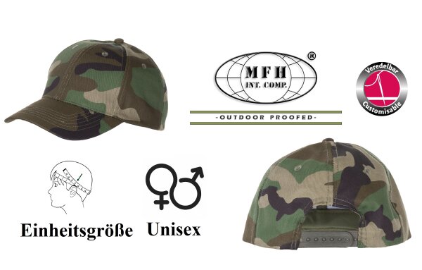 US Cap - Schirmmütze - Größenverstellbar - Unisex - Woodland