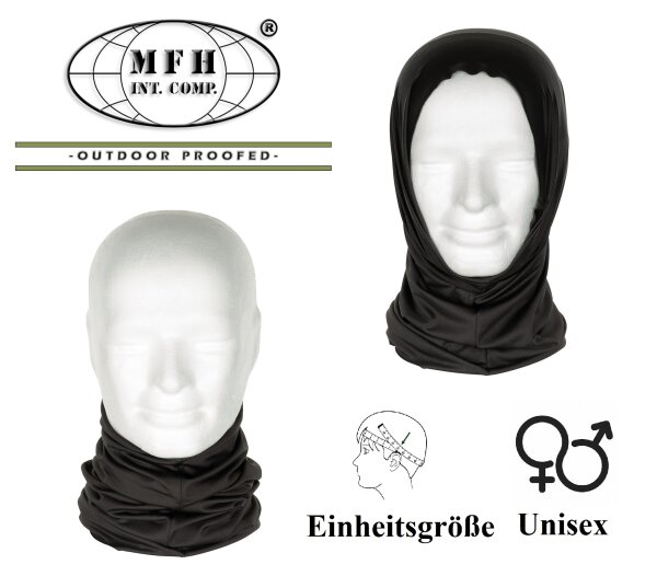 Multifunktionsschal - Rundschal - Schwarz - Einheitsgröße - Unisex