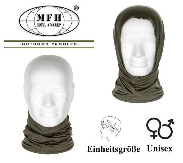Multifunktionsschal - Rundschal - Oliv - Einheitsgröße - Unisex