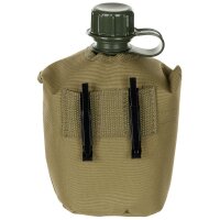 US Feldflasche - 1 Liter - BPA - frei - inkl. Tragehülle - Coyote Tan