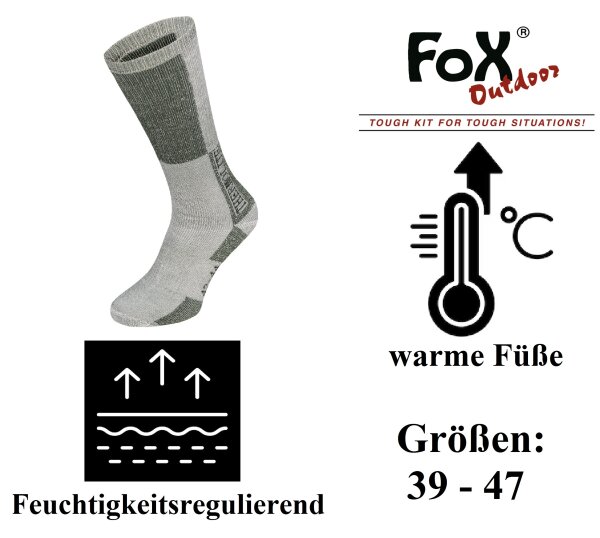 Wintersocken - "Polar" - THERMOLITE® - Extra Hoher Schaft - Oliv / Weiß