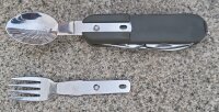 Taschenmesser - mit Gabel und Löffel - Steckbar - Glattschliff - Nylontasche inkl. Gürtelschlaufe