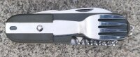 Taschenmesser - mit Gabel und Löffel - Steckbar - Glattschliff - Nylontasche inkl. Gürtelschlaufe