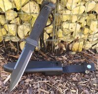 Kampfmesser - MK3 - geschwärzte Klinge mit Glattschliff + Sägerücken