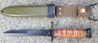 MFH US Bajonett M4 Gewehr - Ledergriff - geschwärzte...