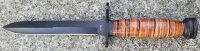MFH US Bajonett M4 Gewehr - Ledergriff - geschwärzte Klinge aus 3CR13 Stahl mit Glattschliff