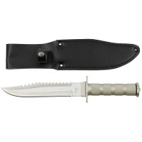 FoX Feldmesser - Klinge aus 3Cr13 Stahl mit Glattschliff + Sägerücken - Alu Griff