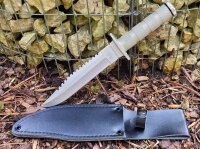 FoX Feldmesser - Klinge aus 3Cr13 Stahl mit Glattschliff + Sägerücken - Alu Griff