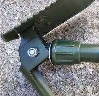 Mini Klappspatenset - 3 in 1 (Pickel, Spaten, Schaufel) - mit Sägezahnung - Transporttasche mit Gürtelschlaufe