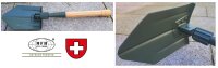 Schweizer Klappspaten - Holzstiel - 2 teilig - Trittkante...