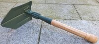 Schweizer Klappspaten - Holzstiel - 2 teilig - Trittkante -  Extra stabil