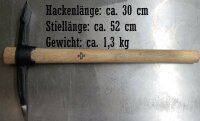 Schweizer Pionier Pickel - Metall - Spitz- und Flachhacke - Holzstiel