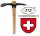 Schweizer Pionier Pickel - Metall - Spitz- und Flachhacke - Holzstiel