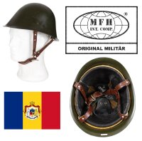 Original Militär Stahlhelm – M73 - mit Futter und Kinnriemen aus Leder - Rumänische Armee - Top Zustand