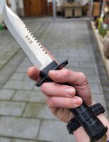 Überlebensmesser "Jungle II" - Schleuder – Alugriff - Survivalausrüstung im Griff + Multitool in der Scheide - Oliv