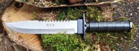 Überlebensmesser "Jungle II" - Schleuder – Alugriff - Survivalausrüstung im Griff + Multitool in der Scheide - Oliv