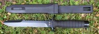 Kampfmesser - Strike - geschwärzte Klinge aus 3Cr13 Stahl - Gummigriff - Scheide mit Gürtelschlaufen