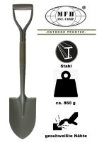 Schaufel - Typ II -  D-Griff - Stahl - Schaufelblatt mit...