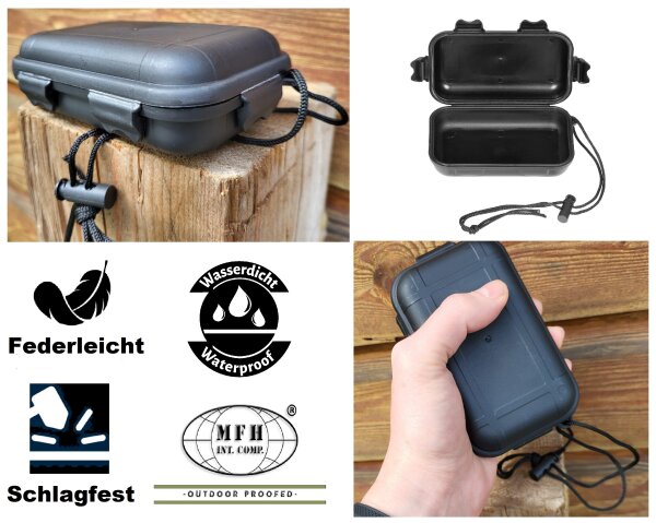 Box - Kunststoff - Klein - Schwarz - Wasserdicht - Schlagfest -  ca. 60g