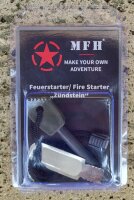 Feuerstarter - Zündstein - Aluminium - Feuerstahl und Schaber