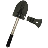 Multifunktionsset -  6in1 - Universalstiel - Beil, Spaten, Säge, Messer mit Flaschen- und Dosenöffner