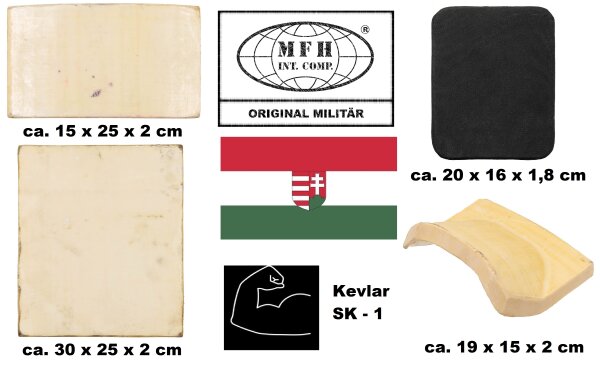 Original Kevlarplatten SK1 - Schusssicher -verschiedene Größen - Italienisches Militär