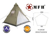 Indianer Zelt "Tipi" - Moskitonetz - Mittelmast...