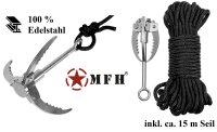 Wurfanker - Wurfkralle - Klappbar - 100% Edelstahl - 15 m...
