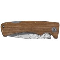 Klappmesser - geschraubte Holzgriffschalen - Hammerschlag - Klinge aus 5Cr15MoV Stahl -Klinge: ca. 9 cm - Glattschliff