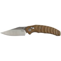 Klappmesser - geschraubte Micarta-Griffschalen -  Klinge aus 8Cr14Mov Stahl - Klinge: ca. 9,5 cm - Glattschliff