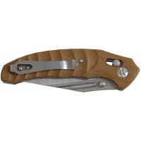 Klappmesser - geschraubte Micarta-Griffschalen -  Klinge aus 8Cr14Mov Stahl - Klinge: ca. 9,5 cm - Glattschliff