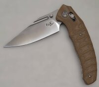 Klappmesser - geschraubte Micarta-Griffschalen -  Klinge aus 8Cr14Mov Stahl - Klinge: ca. 9,5 cm - Glattschliff