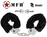 Stahl Handschellen - Handfesseln - Chrom mit schwarzen...