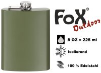 Flachmann - 100% Edelstahl 8 OZ = 225ml - Oliv - geruchs-...