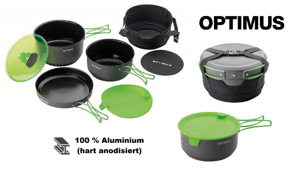 Katadyn® Optimus®Terra Kochset "Camp 4" - 7 tlg. Set - ca. 1160 g - 100 % Aluminium
