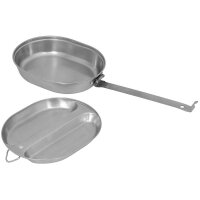 US Essgeschirr - 2 teilig - 100 % Edelstahl - Pfanne 600...