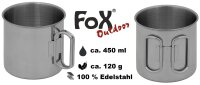 Tasse - Outdoorbecher - 100 % Edelstahl - ca. 450 ml -...